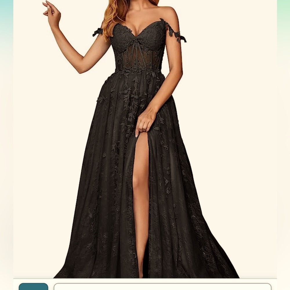 Tulle Lace Appliqué Dress - black- SZ 16- NWT